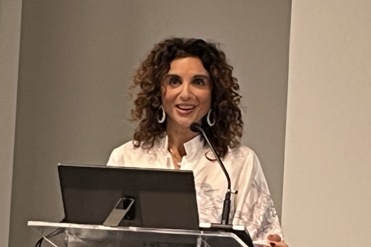 Simona Rapastella, direttore generale di FedeUnacoma, durante la conferenza stampa di apertura di Agrilevante 2025